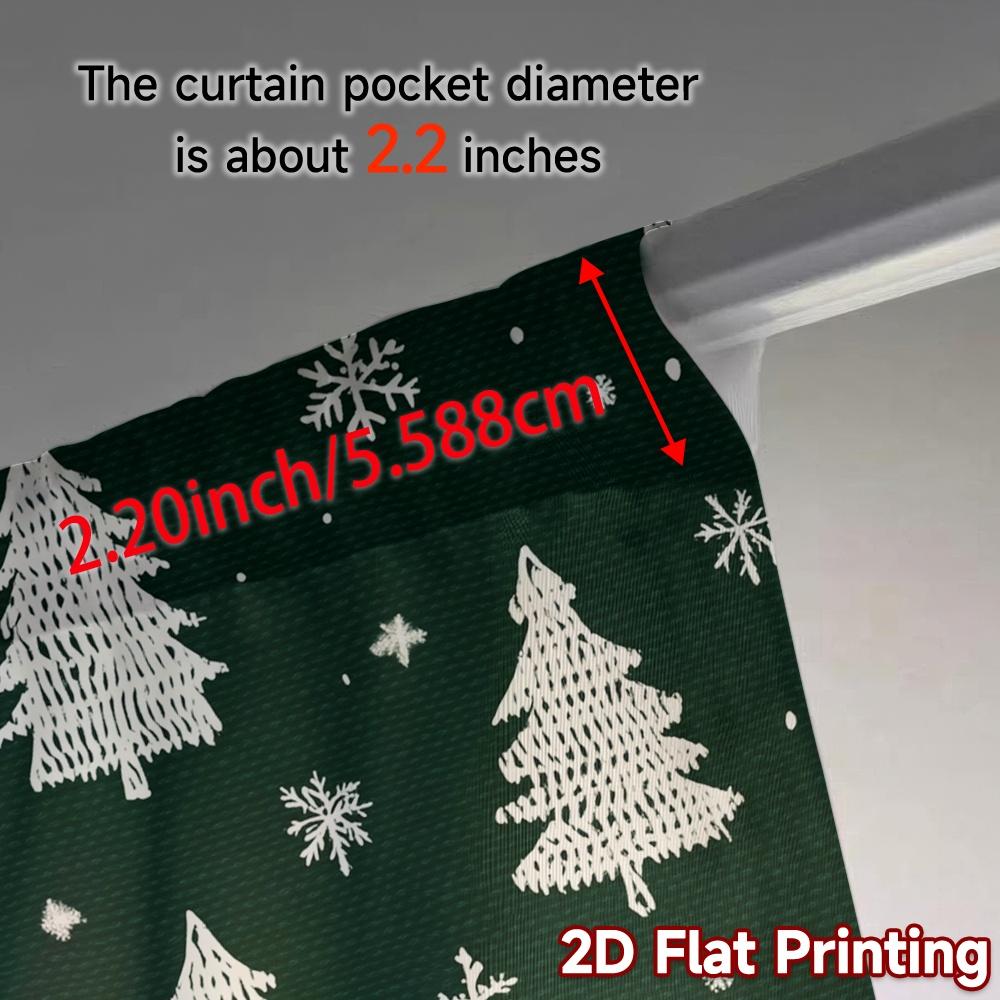 2pcs,Curtains Christmas Trees Snowflakes_b (3) Modern Print Curtains Polyester Easy Install Curtains Outdoor Decorations Ldeal