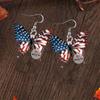 American Flag Acrylic Animal Earrings - Red & White Independence Day Theme