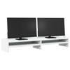 VidaXL Support de moniteur blanc 100x24x16 cm bois d'ingénierie, supports de moniteur double, support pour écran 854724