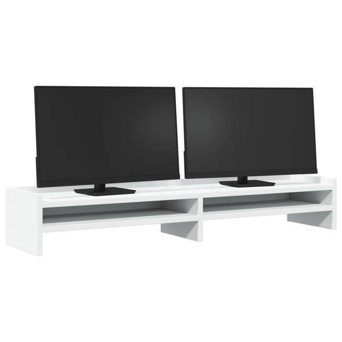 VidaXL Support de moniteur blanc 100x24x16 cm bois d'ingénierie, supports de moniteur double, support pour écran 854724