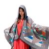 Travel large shawl women's imitation cashmere with double-sided cape geometric pattern fringe air-conditioning room cape summer