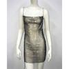 Sexy Sleeveless Dress with Backless Design Fishnet Rhinestone Lace Up Bodycon for Trendy Women