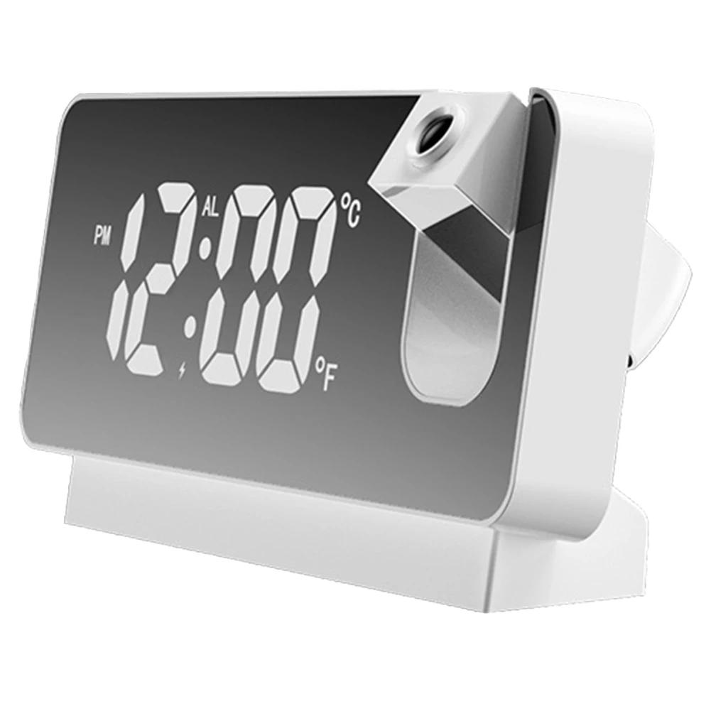 Advanced Digital Alarm Clock with 180 Degree Ceiling Projector and LED Display Perfect for Bedroom and Office Use