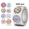 Floral Wreath Thank You Stickers | Suitable for Office Decor, Envelope Sealing, Party Decorations, Office Supplies