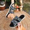 Fashion Fashion New Sexy Leopard Print Casual Flat Slippers Summer Round Toe  Non-slip Beach Slippers for Women