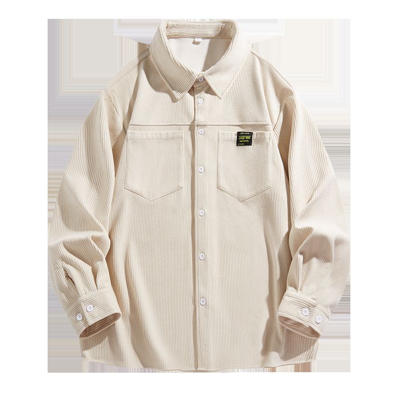 Men's Corduroy Casual Long-Sleeve Shirt for Autumn, Loose-Fitting Shirt Jacket by Mr. Mengmaite Hezi