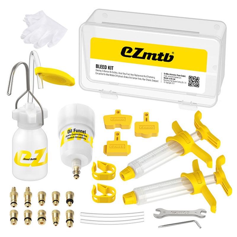 Bike Hydraulic Disc Brake Bleed Tool Bleeder Kit MTB Road Bike Brake Bleeding Kit Bike Mineral Oil Fluid Set Metal Adapter