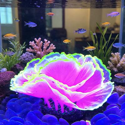 Aquarium Artificial Coral Silicone Coral Figurine Fish Tank Decor Glow-in-The-Dark Faux Coral with Suction Cup Underwater Landscape for Betta Fish