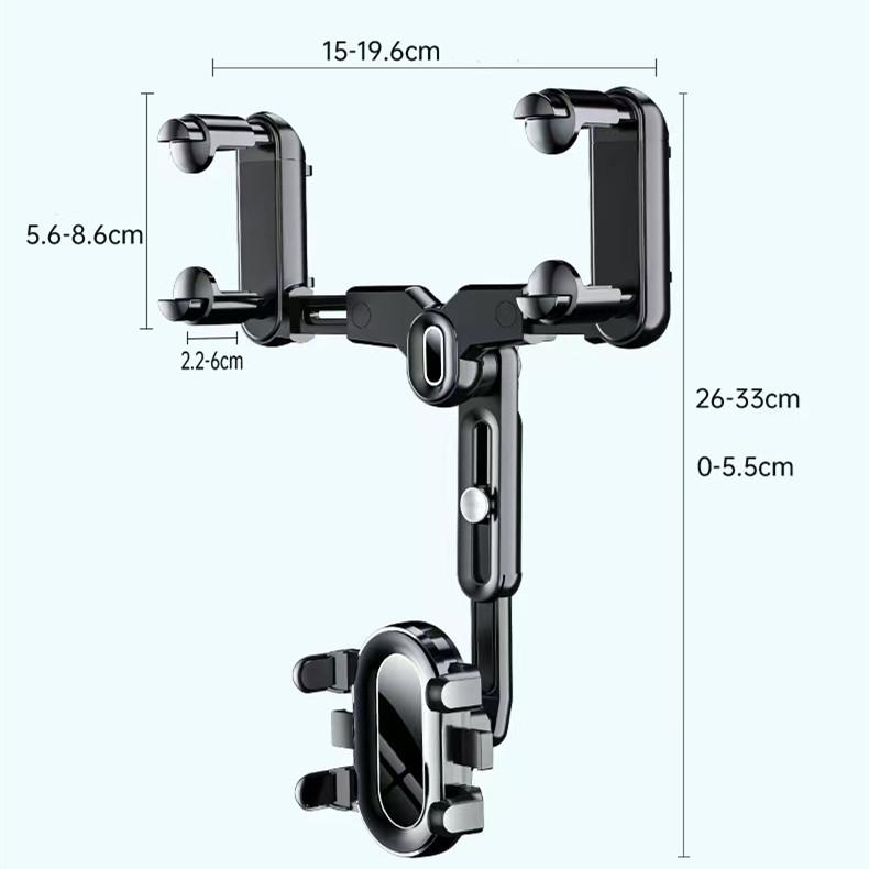Newest High Upgrade Foldable and Retractable 360 Degree Rear Mirror Car Mobile Phone Holder for Car Phone Mount Holder Stand ABS