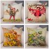 Vintage Floral Girl Pillowcase Decor Cute Cartoon Flower Elf Fairy Tale for Sofa Home Pillow Case Soft Plush Cushion Cover