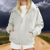 Women's Fashionable Thickened Hooded Outdoor Hiking Jacket Solid-Colour Windbreaker Outerwear