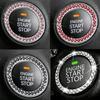 Car Interior Decor Logo Stickers, Shiny Rhinestone Car Ring Accessory for Women, Car Parts Ignition Start Button