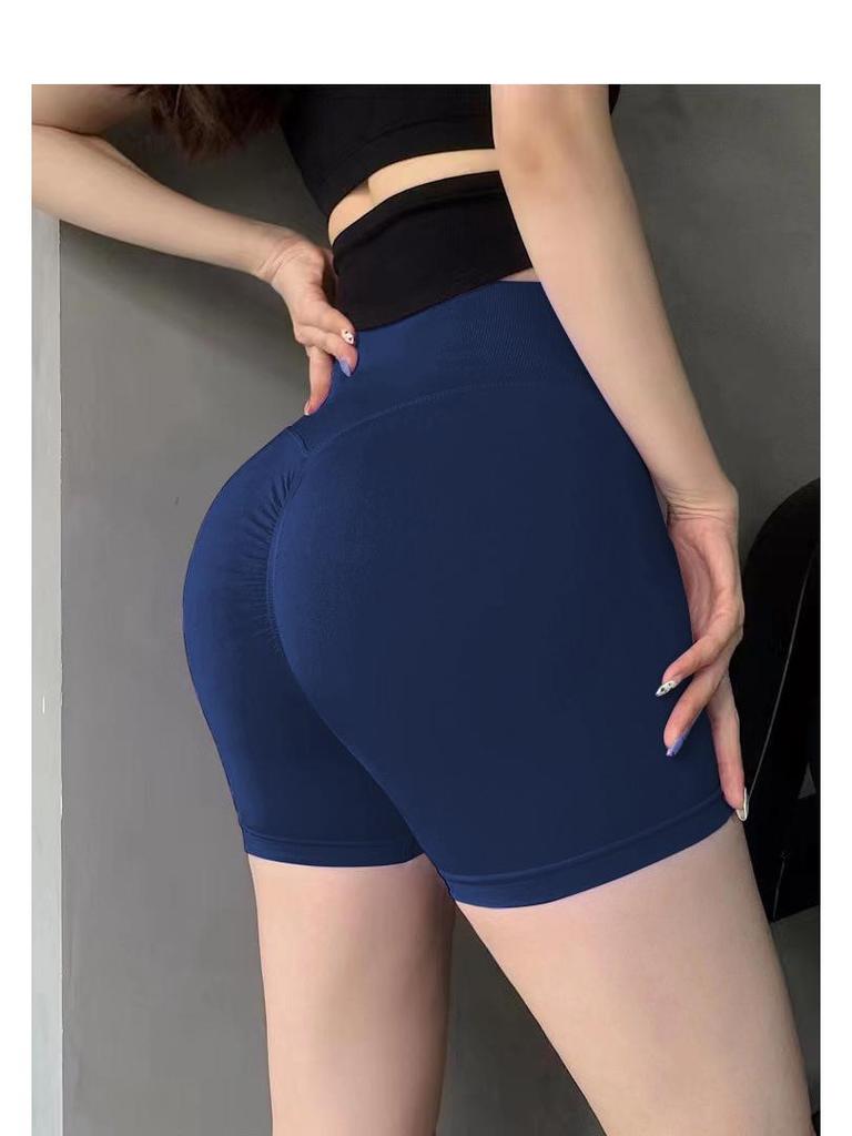 Pantaloncini da Yoga Senza Cuciture Vita Alta Europei e Americani - Pesca Sollevamento Estate Fitness Corsa