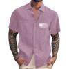 Men's Vintage Button Down Bowling Shirts Short Sleeve Summer Beach Shirt