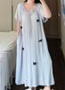 Women's Plus Size Summer Short-Sleeved Dress with Built-in Bra for Home or Outdoors