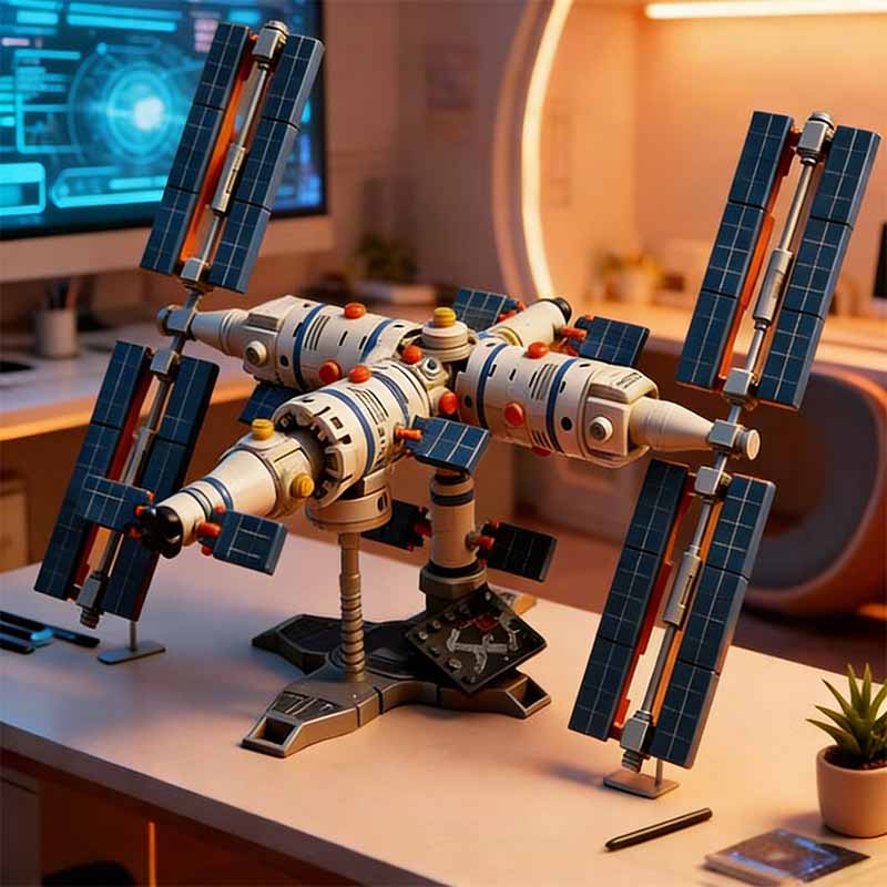 Space Brick Playset Space Station Blocks Rocket Blocks Space Station DIY Learning Educational Toys Playsetss Kids Christmas Holiday Gift Presents
