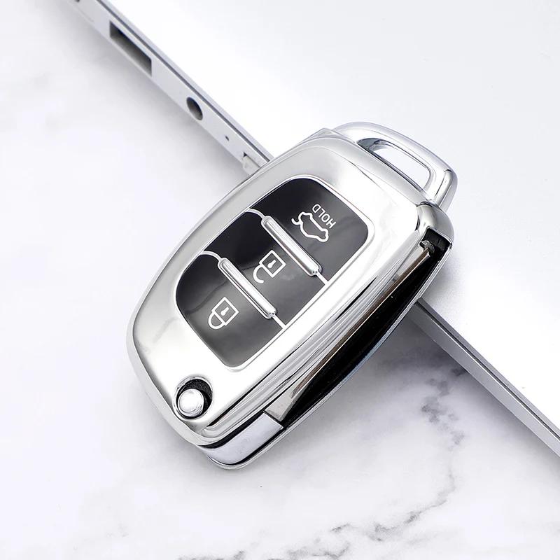 

TPU Car Key Case Cover for Hyundai Tucson Sonata Fe Creta Ix25 Ix35 Ix45 I10 I20 I30 I40 Verna Solaris Mistra Elantra Accent срібний