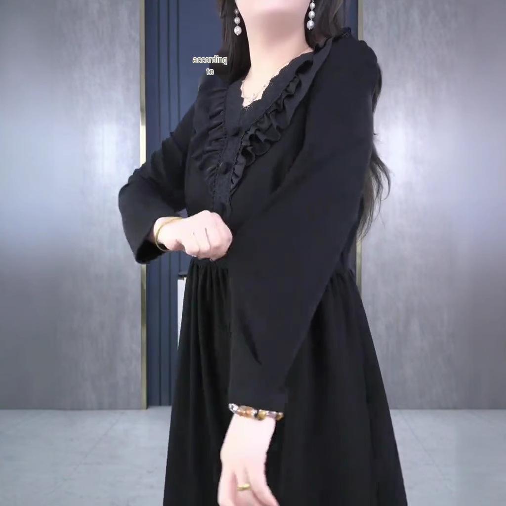 European Style Ruffle Plus Size Mom Dress - Spring Casual Women's Fashion