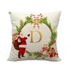 Simple Style Letter Christmas Wreath Digital Printing Short Plush Pillow Covers For Car Sofa Office Cushion Cover Home Goods