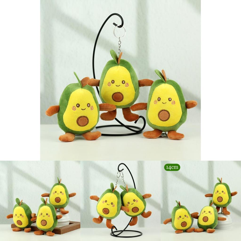 Charming Four-inch Avocado Stuffed Toy Keychain Ideal For Kids Backpack Accessories