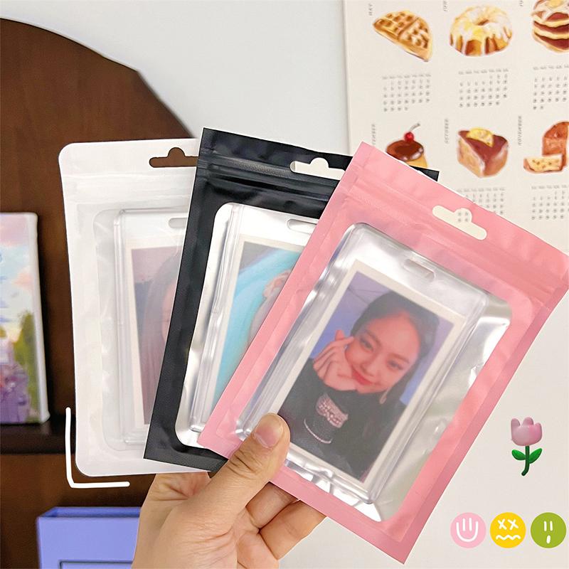 10Pcs Card Photocard Storage Bag Color Matte Transparent Ziplock Bag Gift Packaging Bag Sticker Card Sleeve Packaging Bag