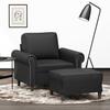 VidaXL Armchair with Footrest Black 60 Cm Faux Leather, Sofa, Armchair, TV Armchair, Single Sofa, Sofa, Recliner Sofa, 3201200