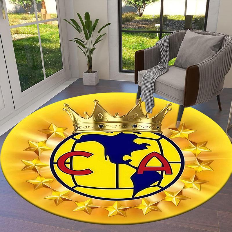Club America Round Area Rug,Carpet Rug for Living Room Bedroom Sofa Playroom Decor,Non-slip Floor Mat