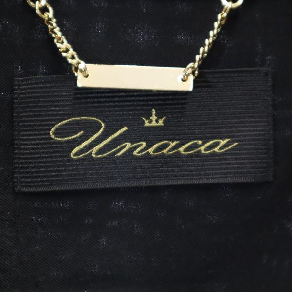 unused Unaca drape Jacket 38 black Open-front haori with roll-up sleeves Women Used