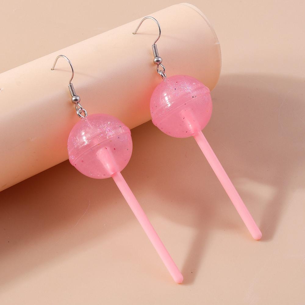 Cute Resin Sweet Lollipop Drop Earrings for Women Simulation Food Candy Dangle Earrings Girls Party Jewelry Gifts