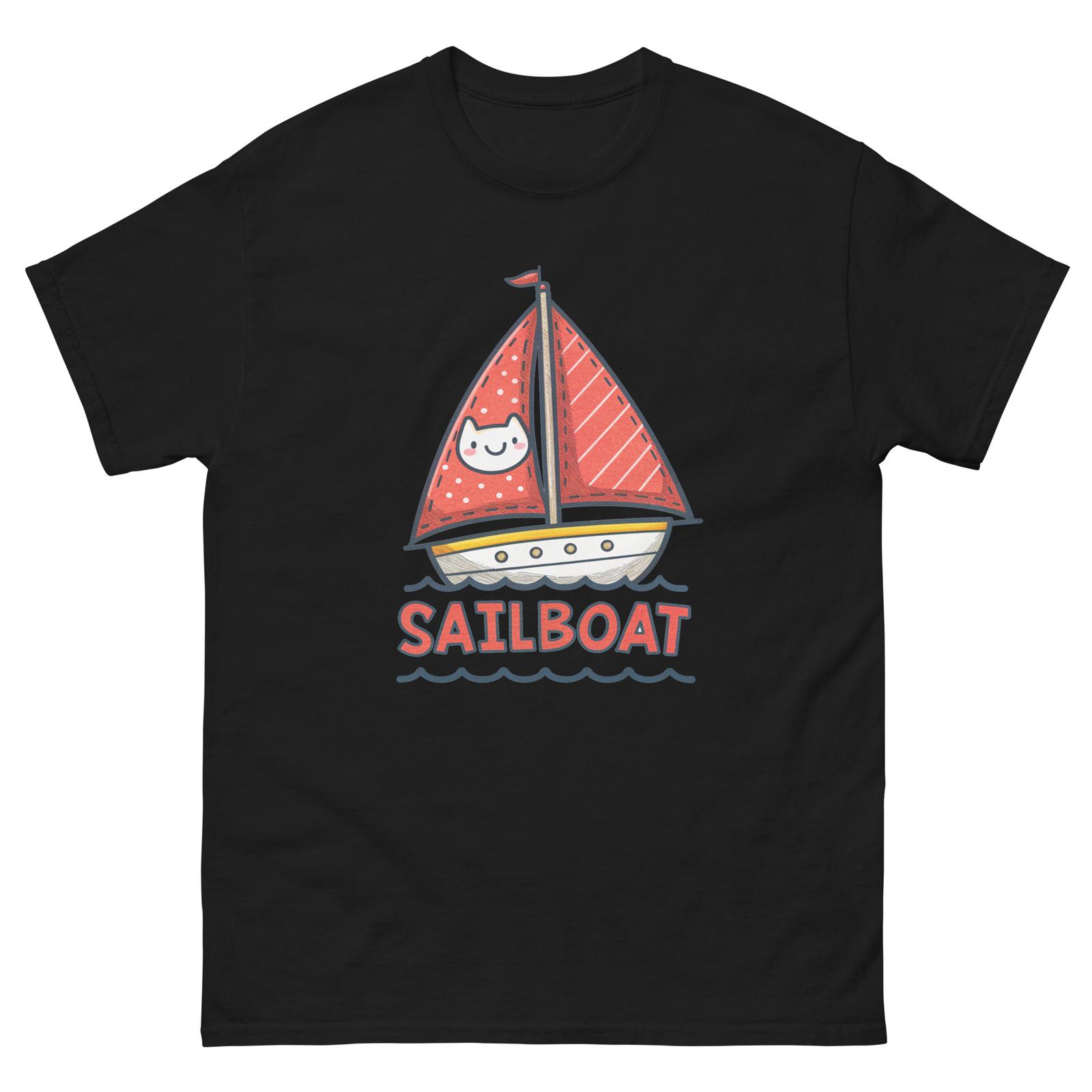 Sailboat Transportation Vehicle Illustration T-Shirt L