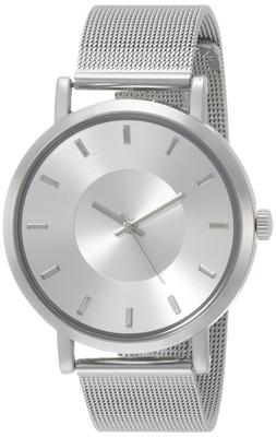 Fieldwork QKD048-1 Men's Analog Classy Watch with Metal Band and Mesh Strap, Silver