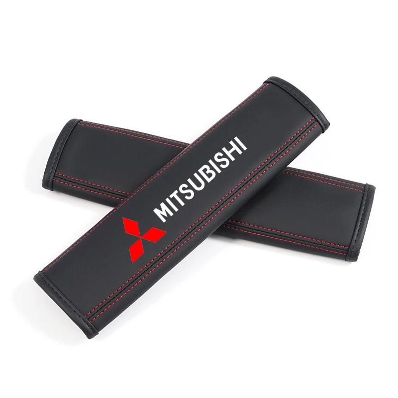 

2Pcs Leather Car Safety Belt Shoulder Cover Pads For Mitsubishi Asx Lancer Outlander Pajero Ralliart Car Accessories