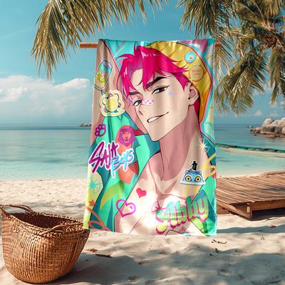 Ultra-Soft Beach Towel with Saja Boys Theme,Ideal for Pool - Camping, Diving - Perfect Travel Essential, Vibrant Beach Towel.