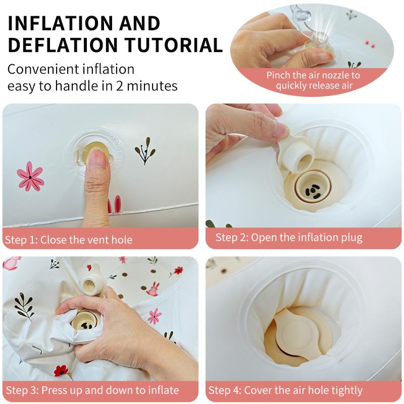 Baby Inflatable Sitting Chair Anti Tip Portable Indoor Outdoor Learning Seat Feeding Chair Bath Stool