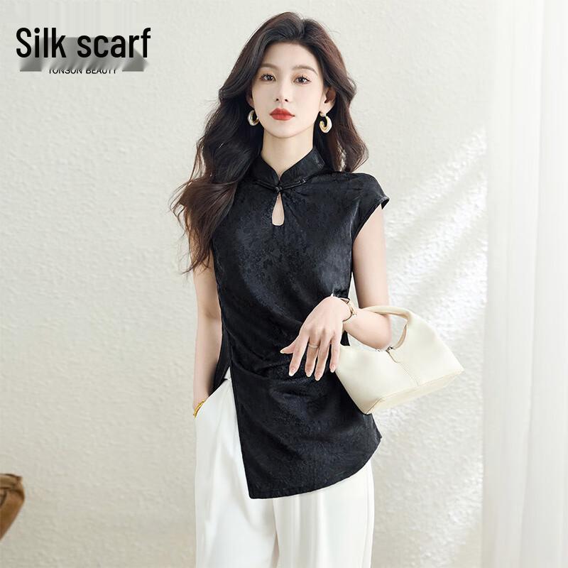 Women s New Chinese Style Stand-up Collar Slim-Fit Shirt S
