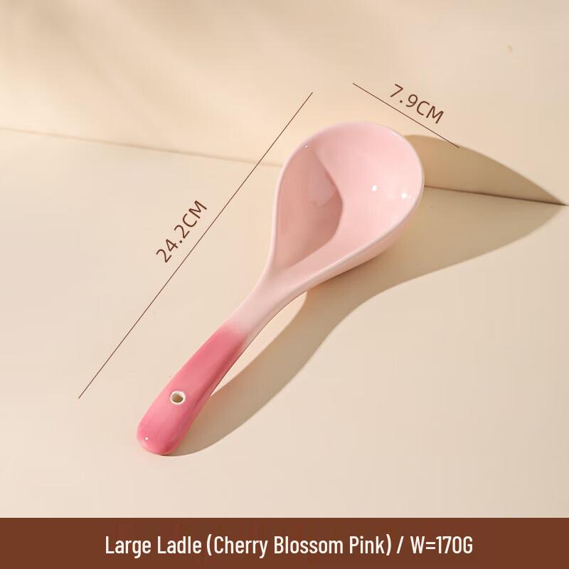 ZISIZ Ceramic Gradient Large Soup Spoon