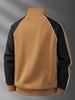 Men's High Collar Patchwork Zipper Hoodie - Light Luxury Autumn/Winter Collection