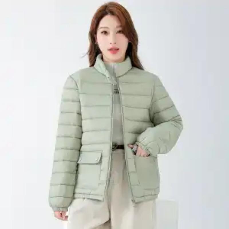 Palton Casual și Călduros din Bumbac cu Guler Înalt pentru Toamnă și Iarnă Noul Palton Scurt Ușor pentru Femei