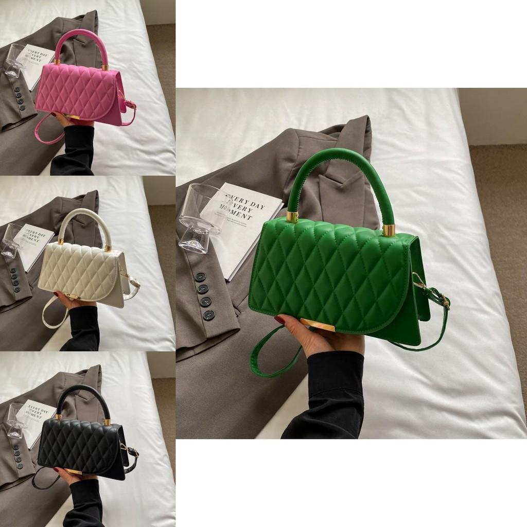 Trendy Summer Fashionable Pu Square Shoulder Bag For Women In Pink Green Or Khaki