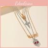 Halloween Cross Skull Pendant Necklace With Alloy And Water Wave Chain For Women