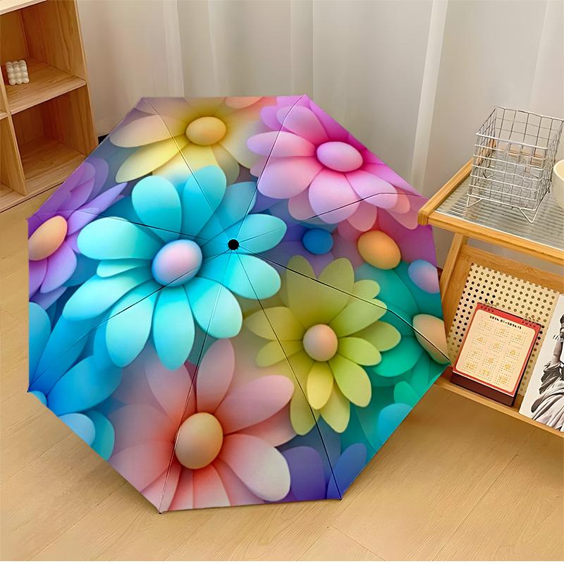 

Beautiful flowers 2 (2) Theme Automatic Umbrella Compact 8-Rib Design Sturdy Construction Durable Everyday Carry Umbrella Stylish Accessory