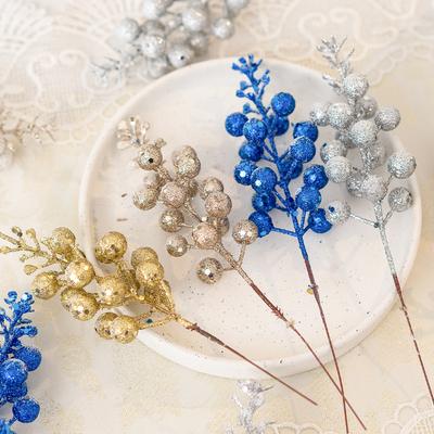 5/10 Piezas 21cm Blancanieves Ramas de Bayas Artificiales Decoración de Árbol de Navidad para Corona de Navidad Decoración del Hogar Regalos 2026 Suministros para Fiestas