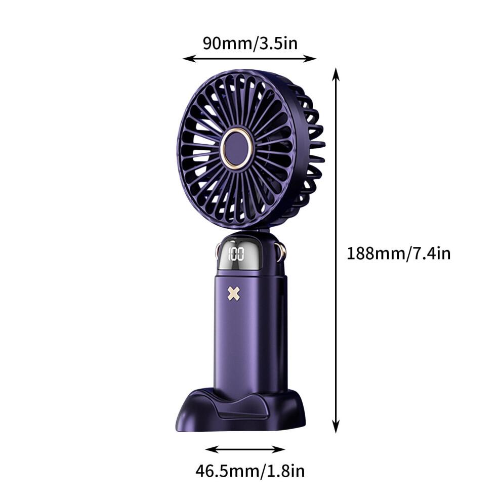 maxiaoxia USB Handheld Fan Mini Portable Student Small Fan Digital Display Folding Aromatherapy Small Electric Fan Small Handheld Fan Rechargeable
