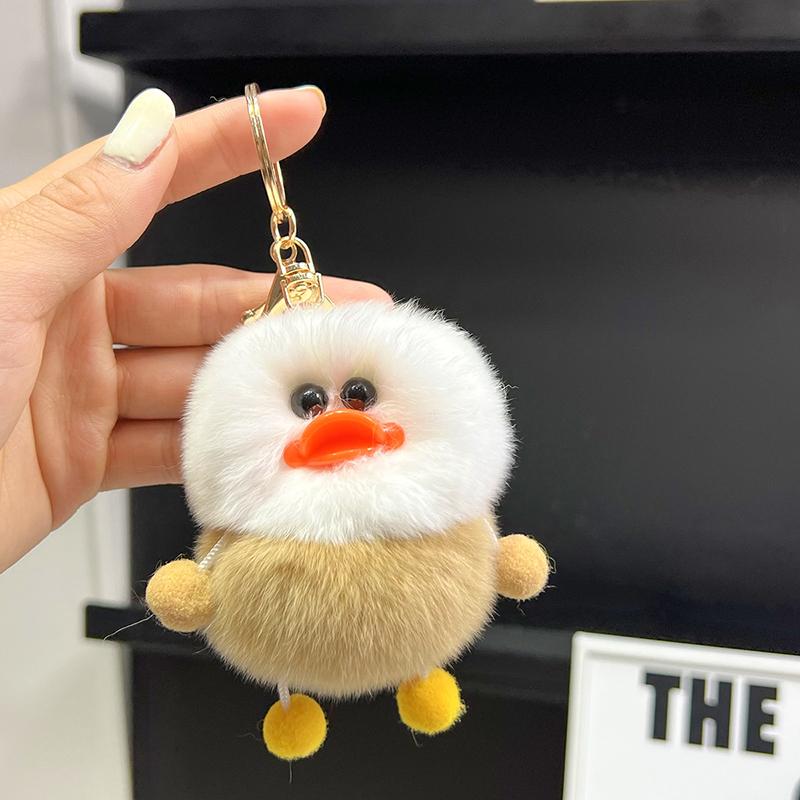 Plush Duckling Keychains Cute Cartoon Doll Keyring Soft Duck Key Chain Pendant For Women Girls Bag Car Trinket Gifts