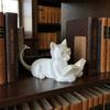 Cute Desktop Cat Decorations Creative Decorative Cat Statues Reading Cat Ornament  Home Decoration