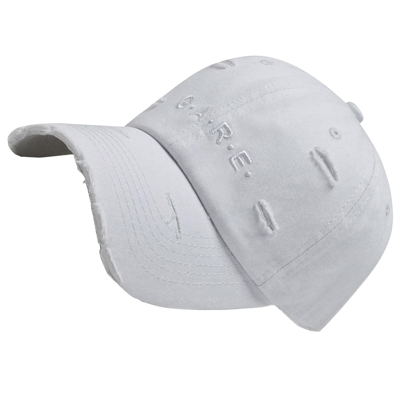 

Buzz Selection CAP665 a stylish baseball cap with a distressed look for men and (White), women. белый