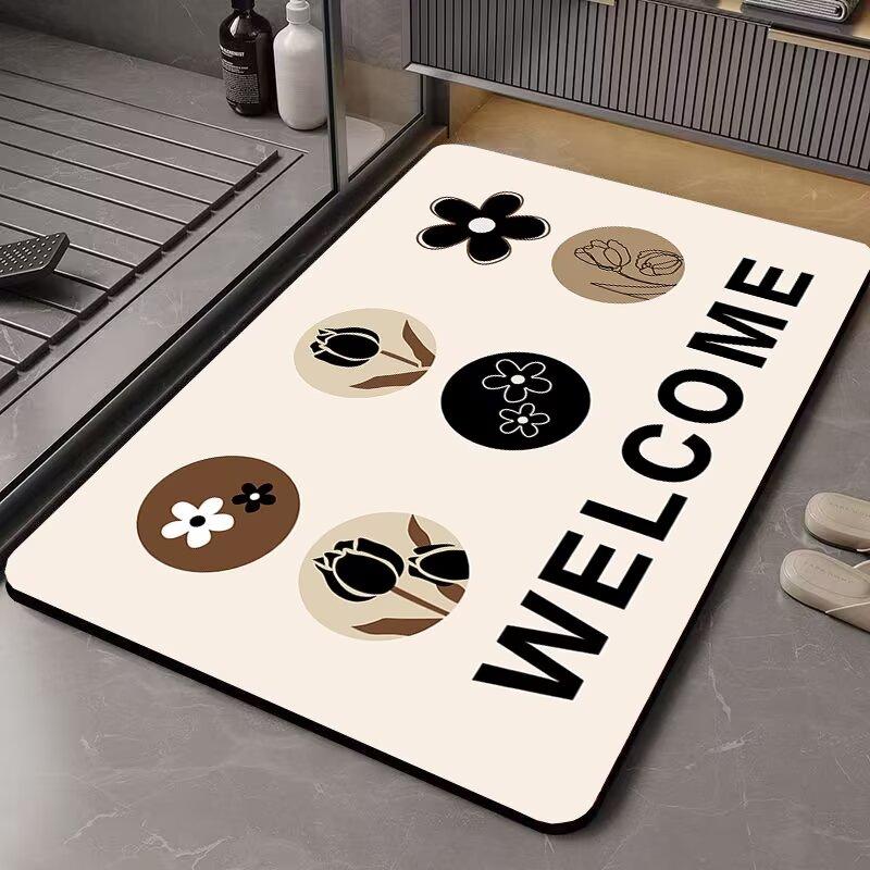 Bathroom Floor Mat, Bathroom Door Foot Mat, Diatom Mud Absorbent Non-slip Mat, Toilet Door Mat, Quick-drying Carpet Mat