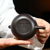 170ml Traditional Yixing Purple Clay Teapots Raw Ore Black Mud Flat Xishi Tea Pot Ball Hole Filtration Zisha Kettle Home Tea Set