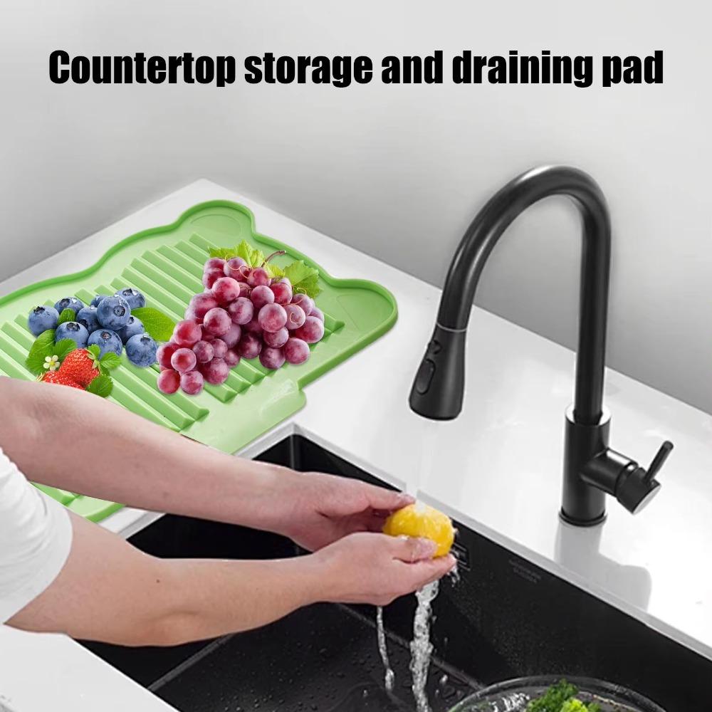 Draining Design Dish Drying Mat Non-Slip Base Heat Resistant Trivet  Kitchen Use