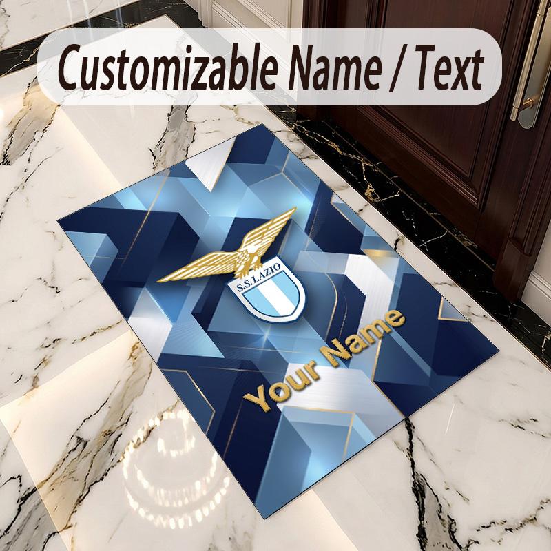 Kristal Fluweel Tapijt Lazio FC Print Aangepaste Naam Tekst Vloermat Woondecoratie